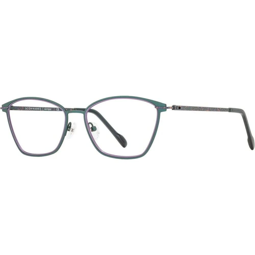 Scott Harris SH872 Womens Metal Eyeglass Frame C2 Mallard Grape  53-16 W Case